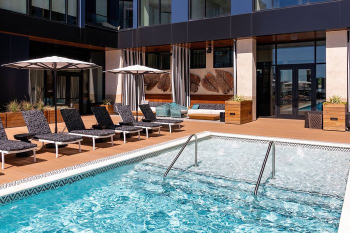 Pool Deck with Lounge Chairs