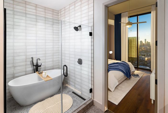 Penthouse Spa-Inspired Baths with Wet Room