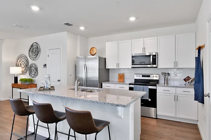 Furnished, modern kitchen at a home for rent in Apopka, Florida.