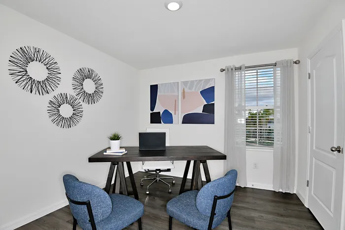 Furnished, modern living room at a home for rent in Apopka, Florida.