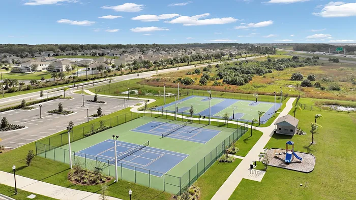 Community basketball and tennis courts.