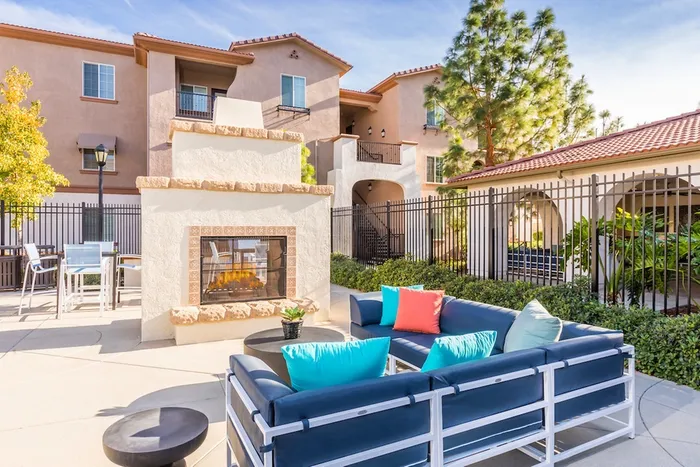 Outdoor resident lounge area