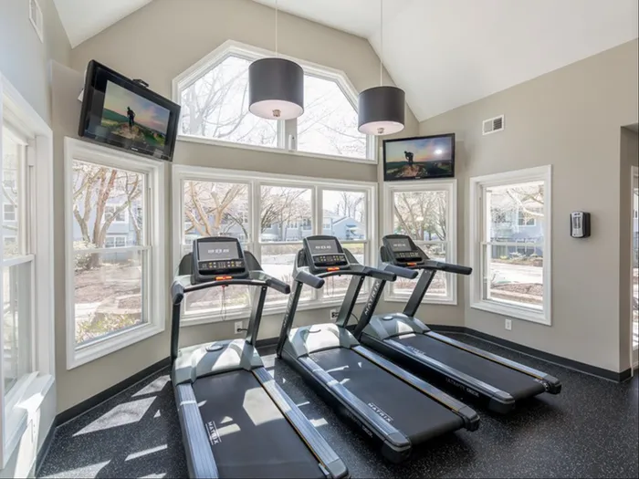 Fitness center treadmills
