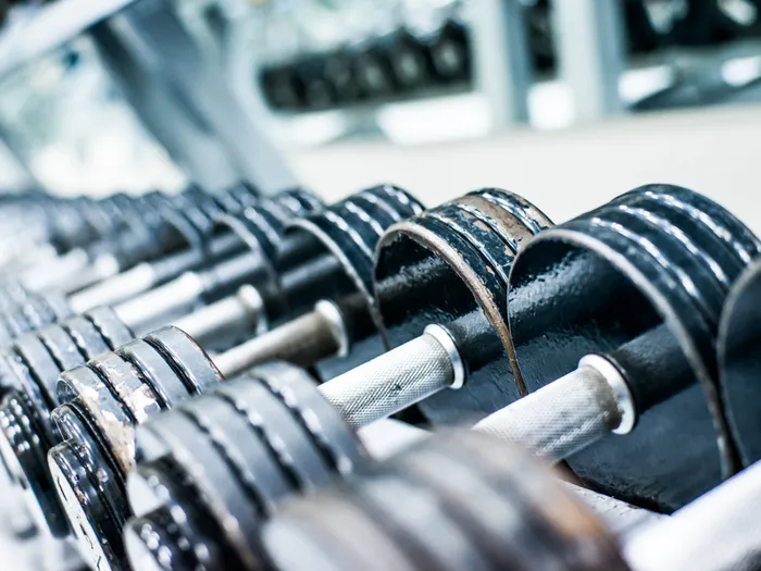 Free weights at Fitness center