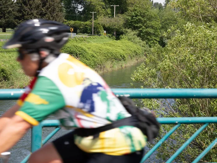 Man riding bike in the park