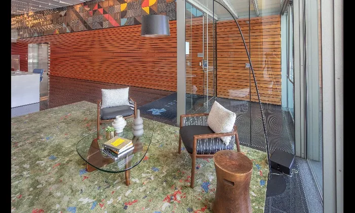 A small sitting area inside Indigo Apartments in Portland OR.