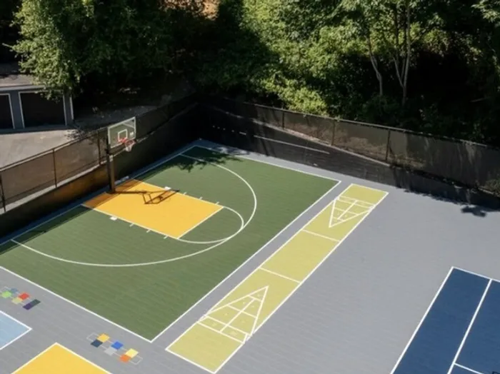 aerial view of sport court