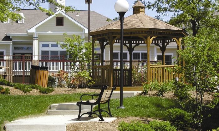 Exterior view of apartment and grounds