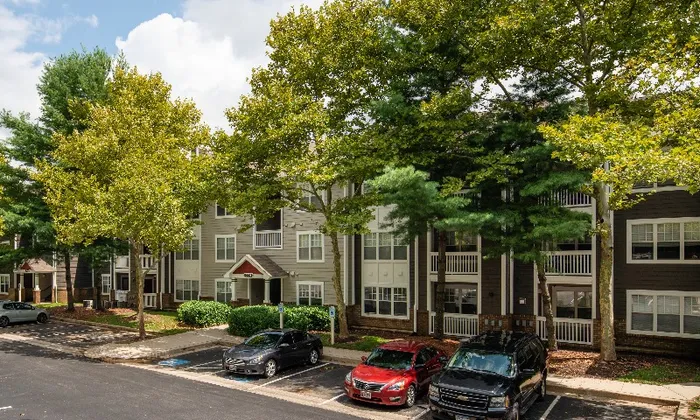 Street view of the apartments and grounds