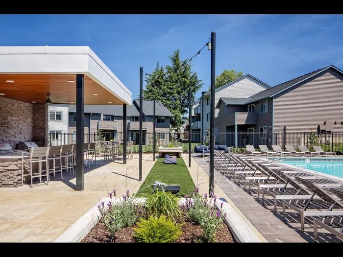 gaming area by pool