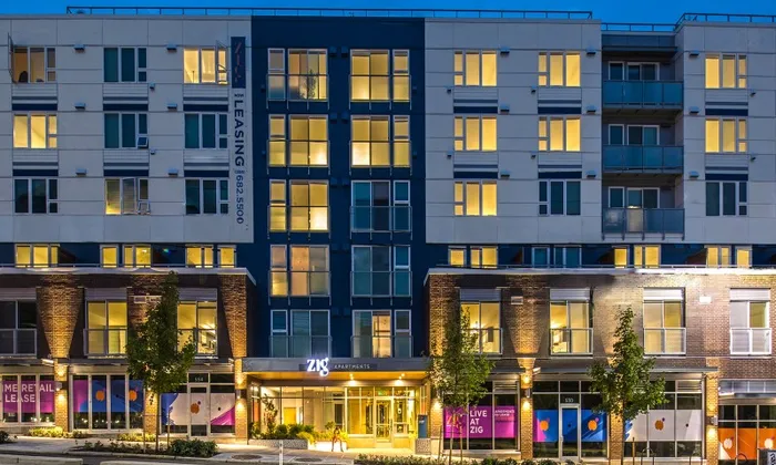 night time shot of exterior of zig