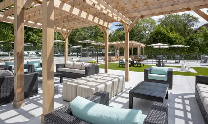 Shaded pergola area