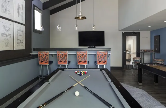 Game room with billiards