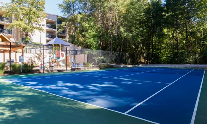 Tennis court outside an apartment complex in Alpharetta, GA.