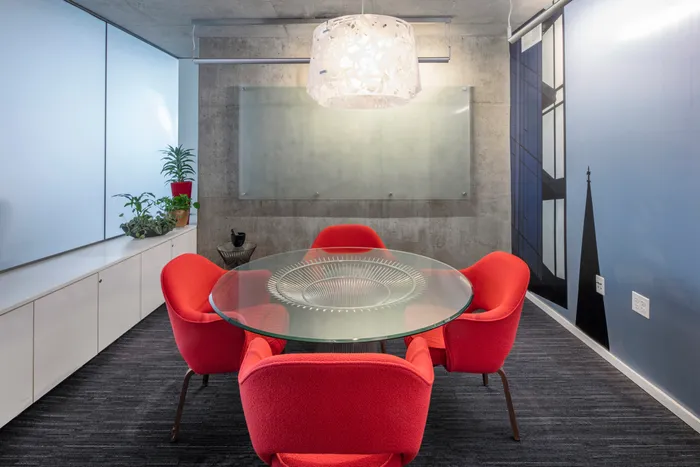 Small meeting space and lounge for residents of Indigo apartments in Portland Oregon.