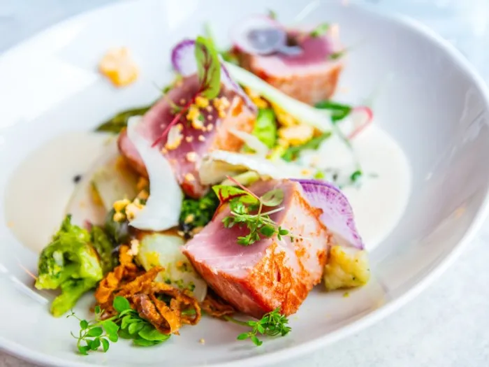 Fine Dining Plate with Seared Ahi Tuna