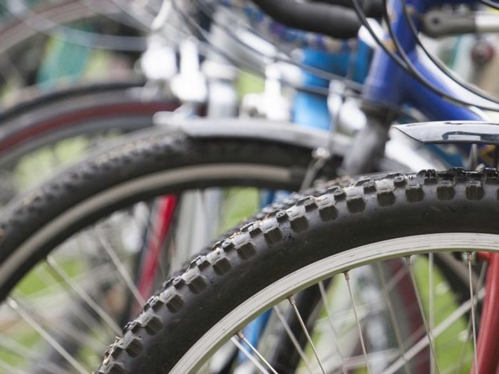 Bicycles Lined Up
