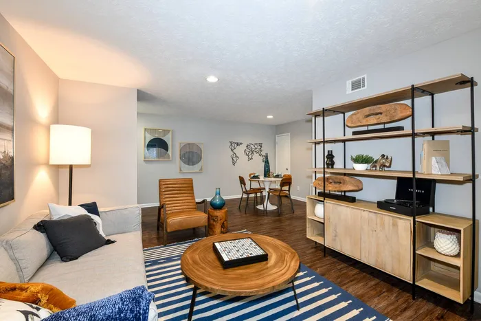 Renovated living room at an apartment complex in Alpharetta GA.