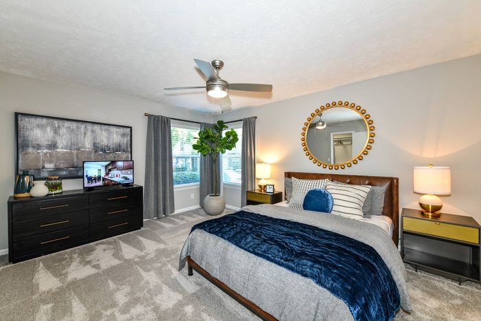 Renovated bedroom in an apartment for lease in Alpharetta, GA
