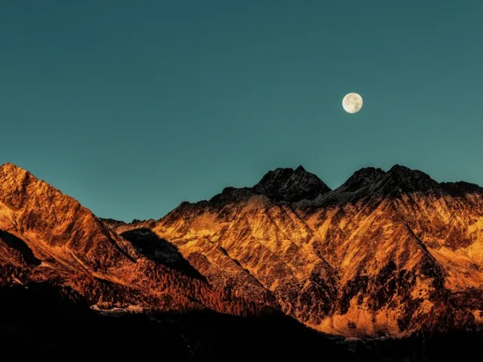 Mountain and Moon light