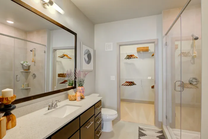 Bathroom view of closet