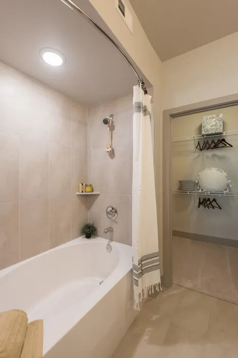 Bathroom with large garden tub