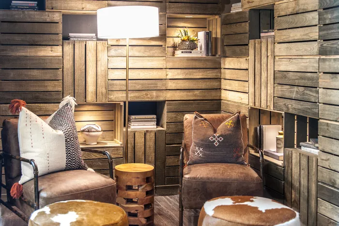 Leather rustic seating in Community center