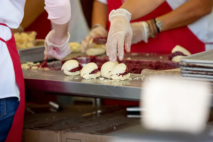 making scones at fair