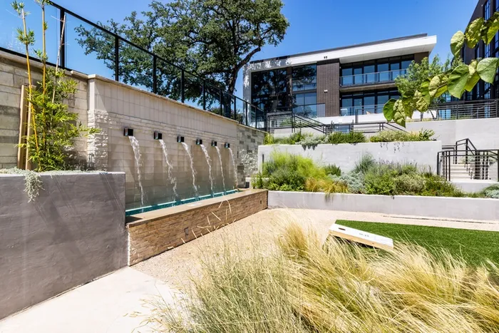 Courtyard | Lawn and Fountain | 1155 Barton Springs