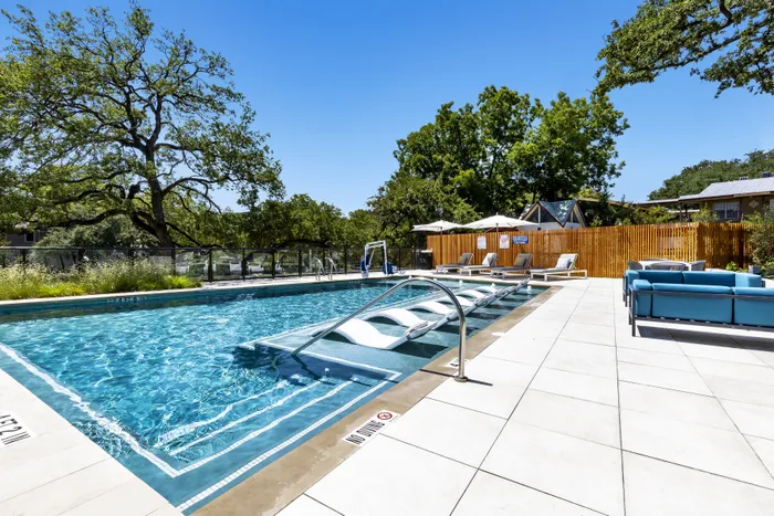 Pool | Swimming Pool and Lounge Chairs | 1155 Barton Springs