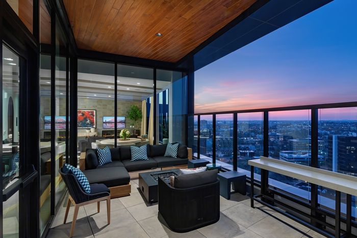 Penthouse Terrace with Firepit Lounge and Sunset Views