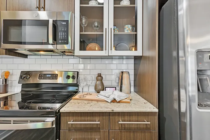 Kitchen- decor stove and microwave