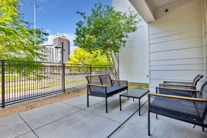 Patio with city view