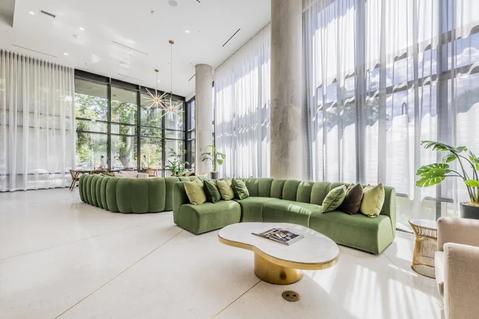 Lounge | Leasing Desk and Artwork | 1155 Barton Springs
