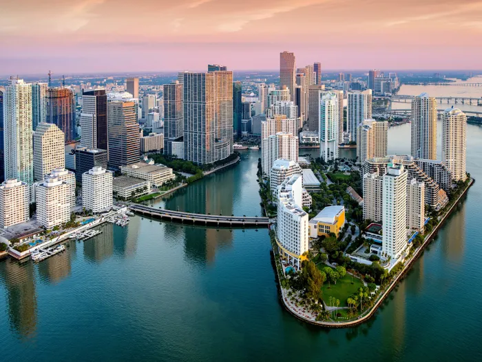 Daytime aerial view of Brickell skyline