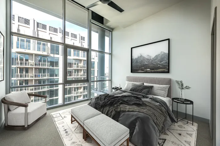 Ascent Victory Park | Penthouse | Elevated luxury penthouse living in Dallas | Bedroom | Dallas Views