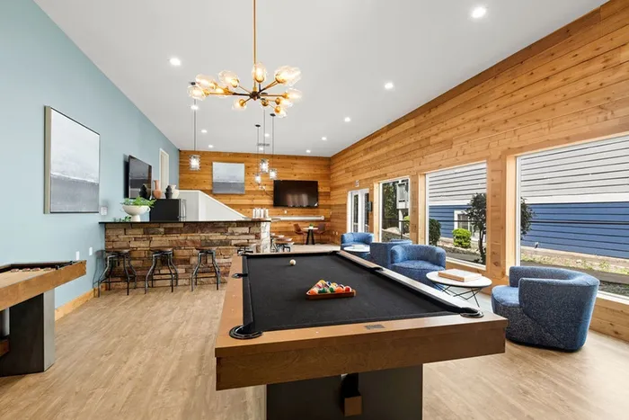 Community Room with Pool, Shuffleboard and Kitchenunity Room