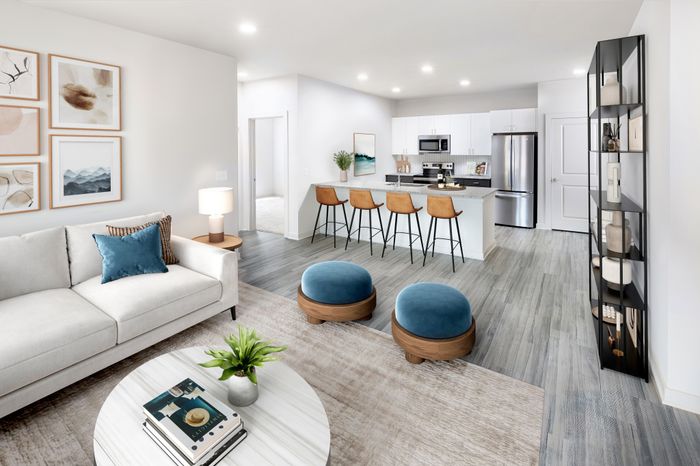 elan sweetwater creek living room and kitchen