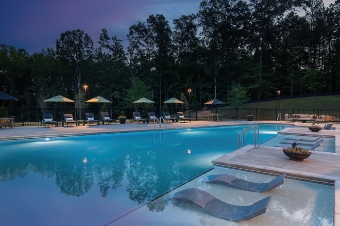 elan sweetwater creek pool at dusk
