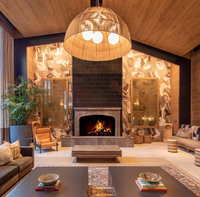 Fireplace in lounge