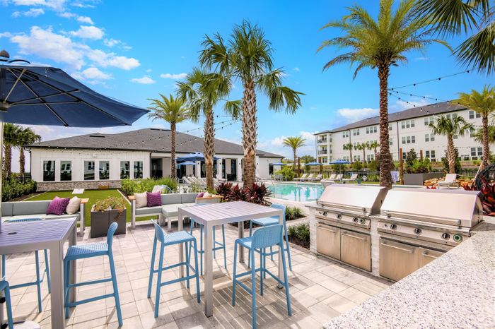 Poolside Patio with Grills and seating