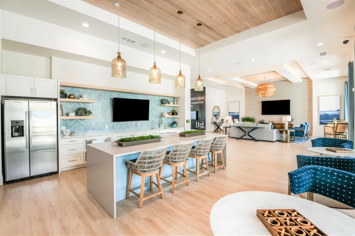 Clubhouse with demonstration kitchen and seating