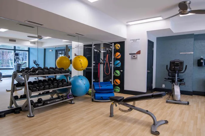 Fitness center free weights