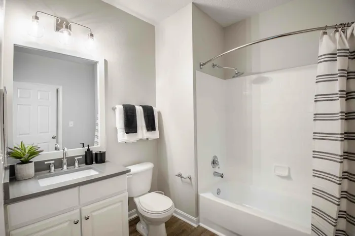 Bathroom with tub and vanity