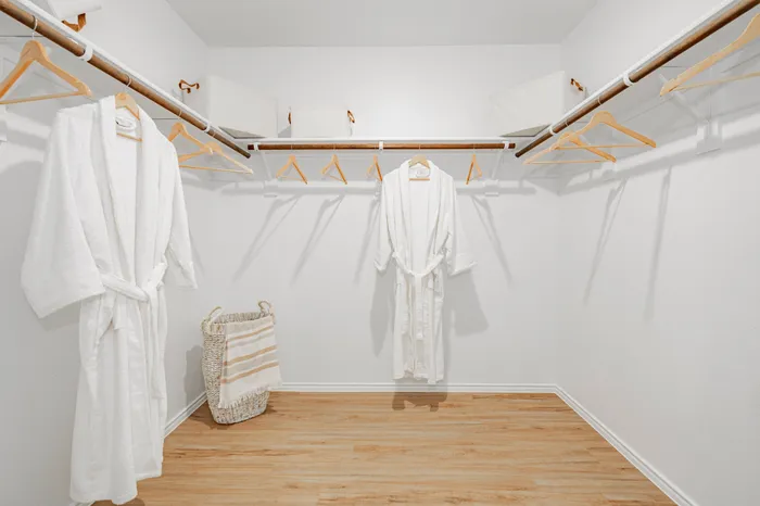 walk in closet with shelving