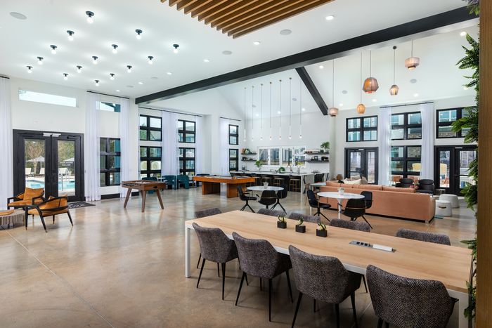 Resident lounge with billiards and gaming area