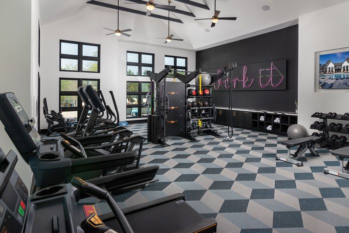 Fitness center with equipment