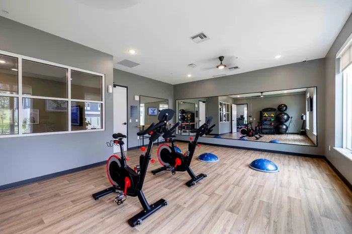 Fitness center with bikes
