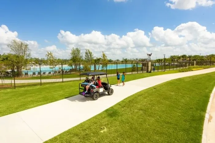 Rendering with people on golf cart