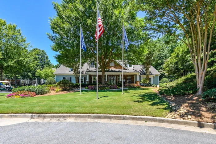 Front of Leasing Office and Lush Landscaping